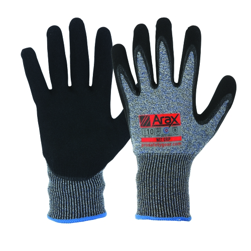 PRO SAFETY GLOVE ARAX NITRILE SAND DIP ON 13G LINER SIZE 10